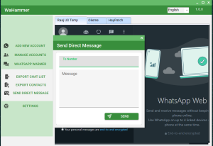 WhatsApp Hammer Tool – Account Activity & Trust Builder